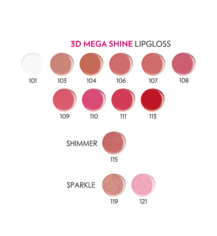 لیپ گلاس گلدن رز مدل 3D Mega Shine شماره 110