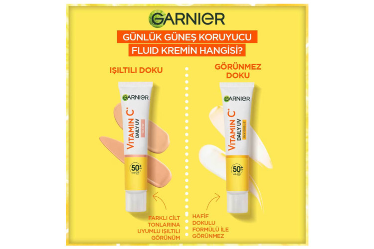 ضد آفتاب فلوئیدی ویتامین c رنگی گارنیر با spf 50