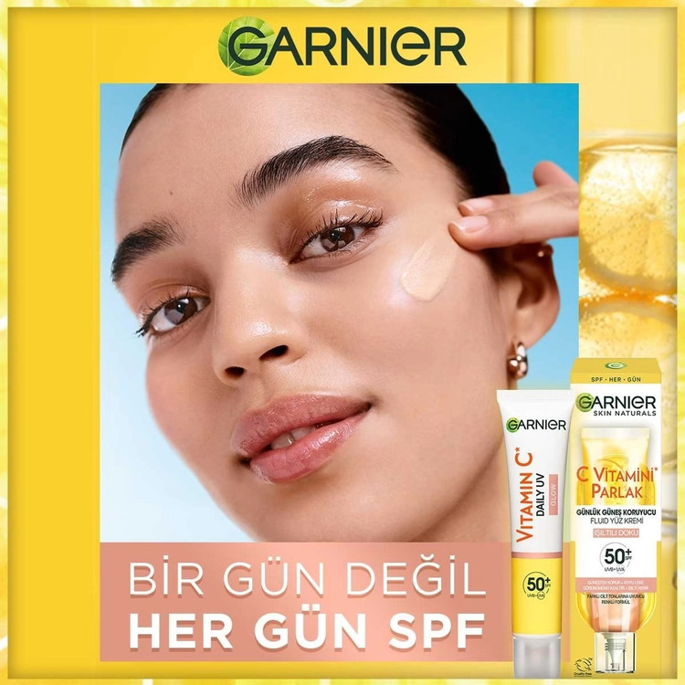 ضد آفتاب فلوئیدی ویتامین c رنگی گارنیر با spf 50